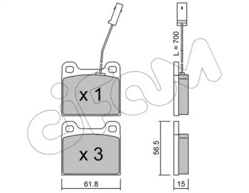 Комплект тормозных колодок CIFAM 822-003-3