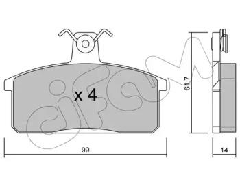 Комплект тормозных колодок CIFAM 822-026-4