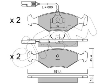 Комплект тормозных колодок CIFAM 822-057-0