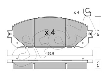 Комплект тормозных колодок CIFAM 822-1000-0