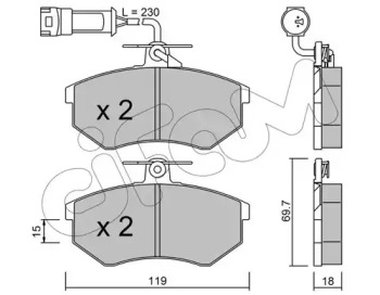 Комплект тормозных колодок CIFAM 822-148-4