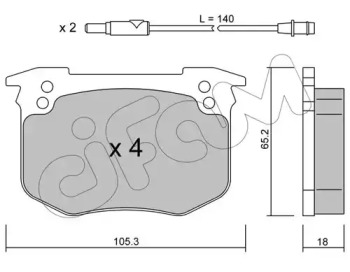 Комплект тормозных колодок CIFAM 822-189-0