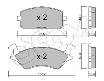 Комплект тормозных колодок CIFAM 822-234-0