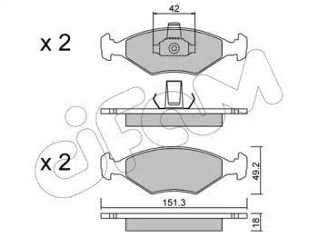 Комплект тормозных колодок CIFAM 822-273-2