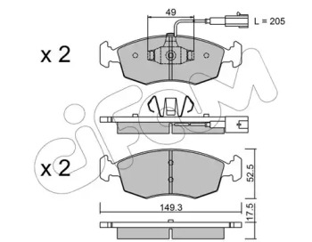 Комплект тормозных колодок CIFAM 822-274-4