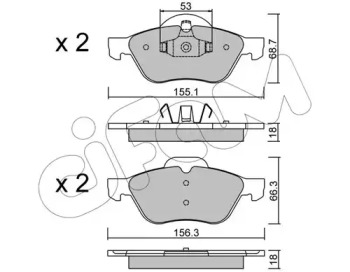 Комплект тормозных колодок CIFAM 822-335-0