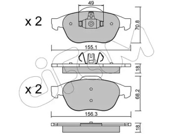 Комплект тормозных колодок CIFAM 822-336-2