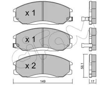 Комплект тормозных колодок CIFAM 822-364-0