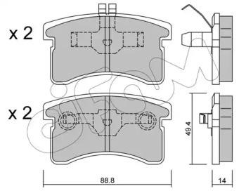 Комплект тормозных колодок CIFAM 822-378-0