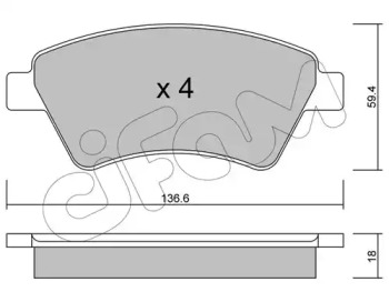 Комплект тормозных колодок CIFAM 822-544-0
