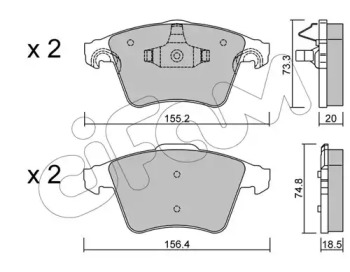 Комплект тормозных колодок CIFAM 822-552-3