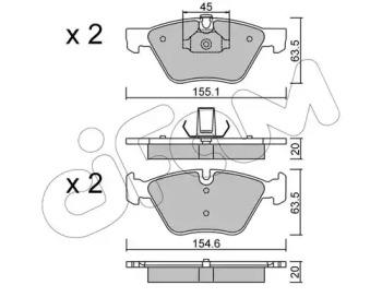 Комплект тормозных колодок CIFAM 822-557-3