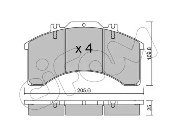 Комплект тормозных колодок CIFAM 822-580-0