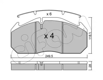 Комплект тормозных колодок CIFAM 822-586-0