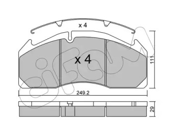Комплект тормозных колодок CIFAM 822-593-0