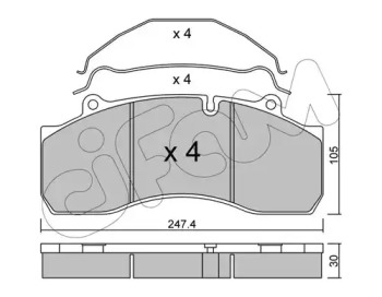 Комплект тормозных колодок CIFAM 822-594-0