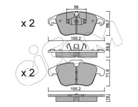 Комплект тормозных колодок CIFAM 822-675-3