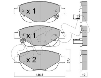 Комплект тормозных колодок CIFAM 822-948-1