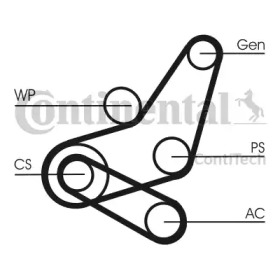 Ременный комплект CONTITECH 6PK1059 ELAST T2