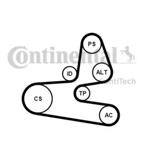 Поликлиновой ременный комплект CONTITECH 6PK1564K1