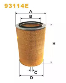 Воздушный фильтр WIX FILTERS 93114E