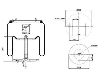Кожух пневматической рессоры ST-TEMPLIN 04.060.6006.056