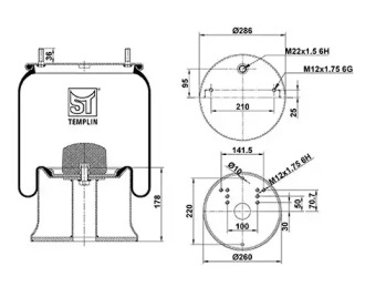 Баллон пневматической рессоры ST-TEMPLIN 04.060.6006.390