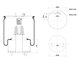 Баллон пневматической рессоры ST-TEMPLIN 04.060.6006.602