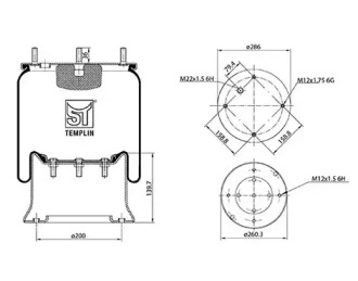Баллон пневматической рессоры ST-TEMPLIN 04.060.6006.660