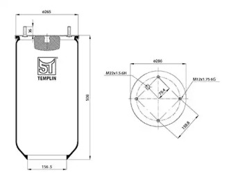 Баллон пневматической рессоры ST-TEMPLIN 04.060.6006.671