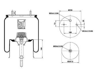 Баллон пневматической рессоры ST-TEMPLIN 04.060.6006.682