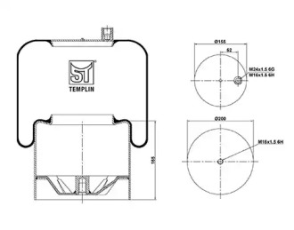 Баллон пневматической рессоры ST-TEMPLIN 04.060.6006.940