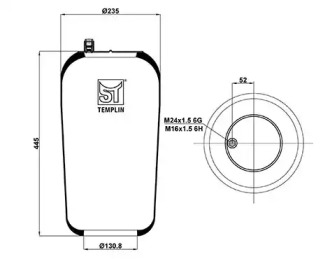 Баллон пневматической рессоры ST-TEMPLIN 04.060.6006.941