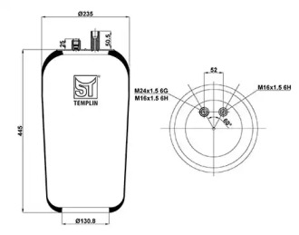Баллон пневматической рессоры ST-TEMPLIN 04.060.6006.951