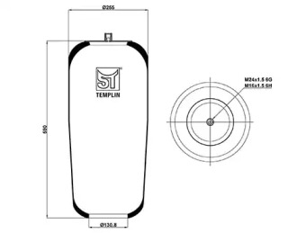 Кожух пневматической рессоры ST-TEMPLIN 04.060.6006.971