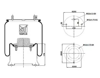 Баллон пневматической рессоры ST-TEMPLIN 04.060.6106.019