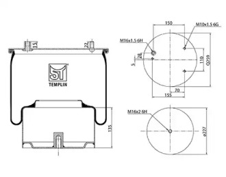 Кожух пневматической рессоры ST-TEMPLIN 04.060.6106.090
