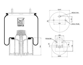 Баллон пневматической рессоры ST-TEMPLIN 04.060.6106.530