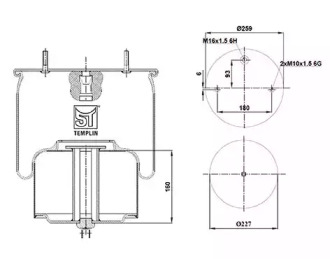 Баллон пневматической рессоры ST-TEMPLIN 04.060.6106.820