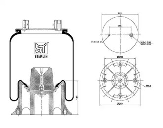 Баллон пневматической рессоры ST-TEMPLIN 04.060.6106.850