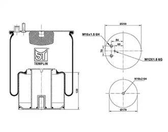 Баллон пневматической рессоры ST-TEMPLIN 04.060.6106.931