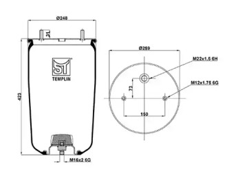 Баллон пневматической рессоры ST-TEMPLIN 04.060.6206.021