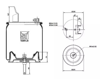 Баллон пневматической рессоры ST-TEMPLIN 04.060.6206.059