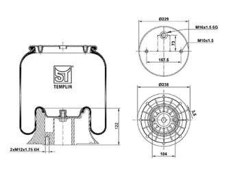 Баллон пневматической рессоры ST-TEMPLIN 04.060.6306.040