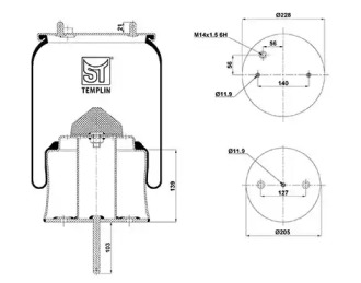 Баллон пневматической рессоры ST-TEMPLIN 04.060.6306.091