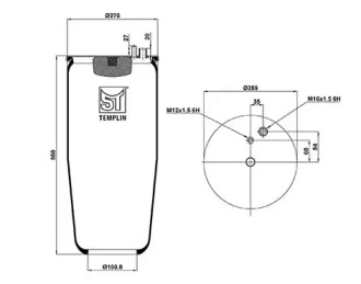 Баллон пневматической рессоры ST-TEMPLIN 04.060.6306.910