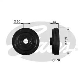 Ременный шкив GATES TVD1005