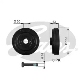 Ременный шкив GATES TVD1005A