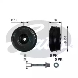 Ременный шкив GATES TVD1037A