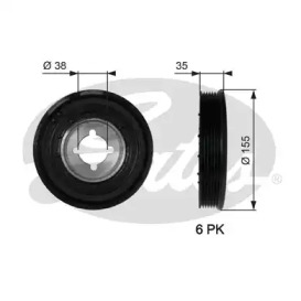Ременный шкив, коленчатый вал GATES TVD1085